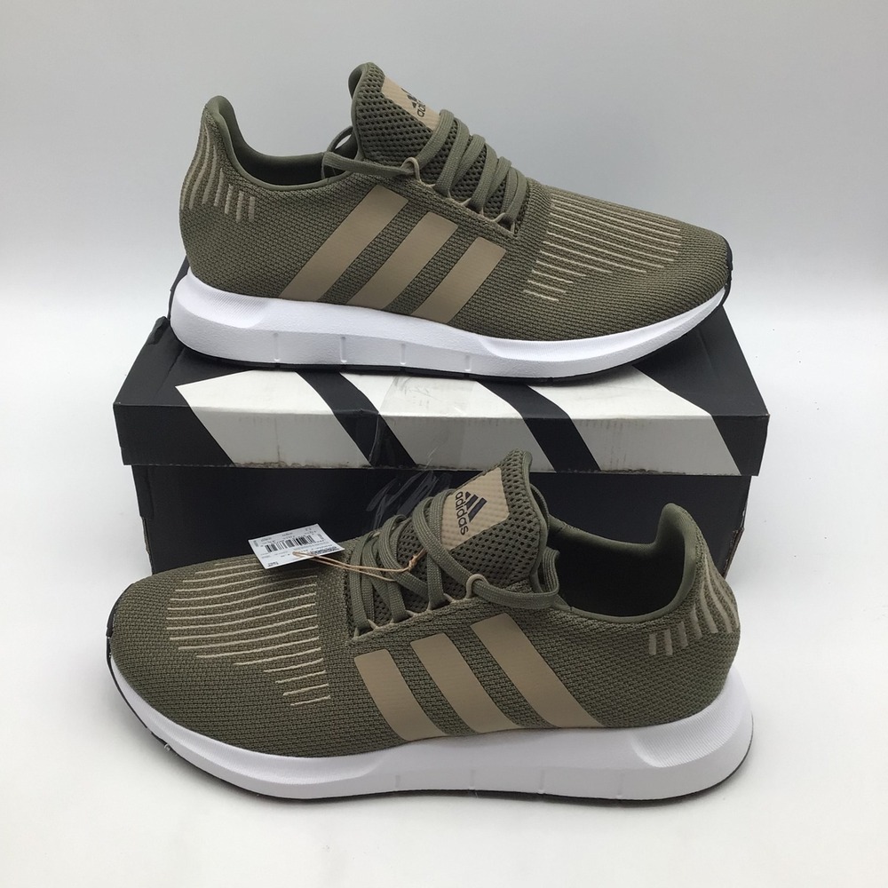 Adidas Swift Run 1.0 Mens Olive Green Tan Sneakers JR6891 Size 11 NEW